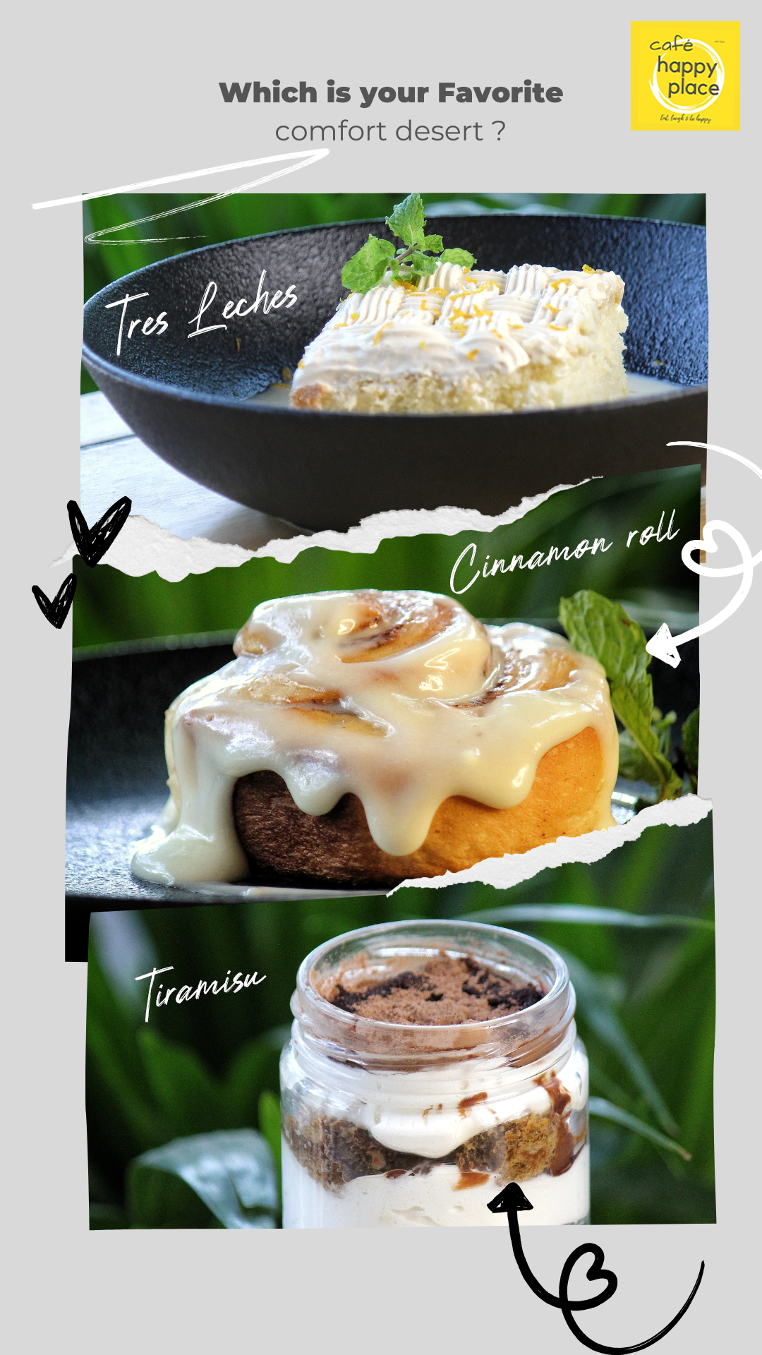 Cafe Happy Place - Cafe & Dessert Social Media Post